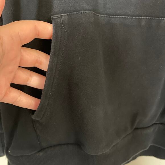 Zyia Active Black Hooded Pullover Sweater Front Pocket Sz S - Picture 3 of 9